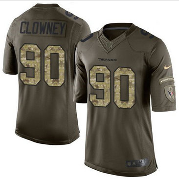 Nike Houston Texans #90 Jadeveon Clowney Green Men's Stitched NFL Limited Salute to Service Jersey