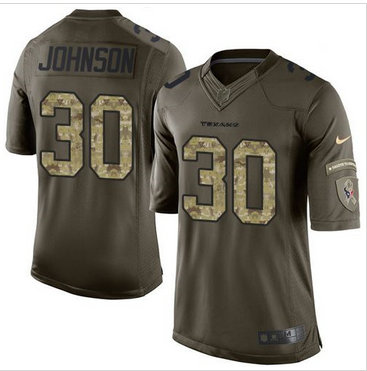 Nike Houston Texans #30 Kevin Johnson Green Men's Stitched NFL Limited Salute to Service Jersey