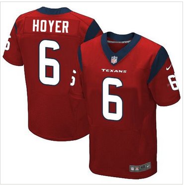 NEW Houston Texans #6 Brian Hoyer Red Alternate Men's Stitched NFL Elite Jersey