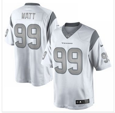 New Houston Texans #99 JJ Watt White Platinum Jersey