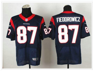 New Houston Texans #87 C.J. Fiedorowicz Navy Blue Team Color NFL Elite Jersey