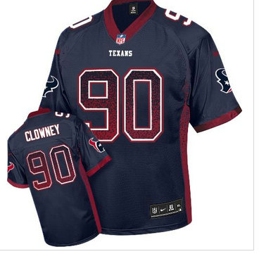 NEW Houston Texans #90 Jadeveon Clowney Navy Blue Team Color NFL Elite Drift Fashion Jersey