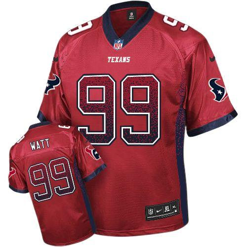 NEW Houston Texans 99 J.J. Watt Red Alternate Stitched NFL Elite Drift Fashion Jersey