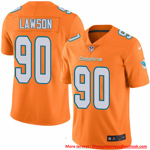 Nike Dolphins #90 Shaq Lawson Orange Men's Stitched NFL Limited Rush Jersey
