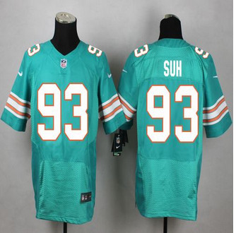 New Miami Dolphins #93 Ndamukong Suh Aqua Green Alternate Men's Stitched NFL Elite Jersey