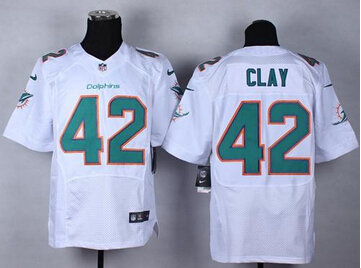 NEW Miami Dolphins #42 Charles Clay White NFL New Elite Jersey