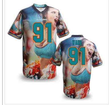 Miami Dolphins #91 WAKE Men's Stitched NFL Elite Fanatical Version Jersey (7)