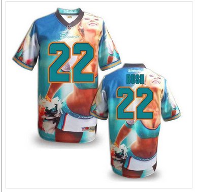 Miami Dolphins #22 BUSH Men's Stitched NFL Elite Fanatical Version Jersey (7)
