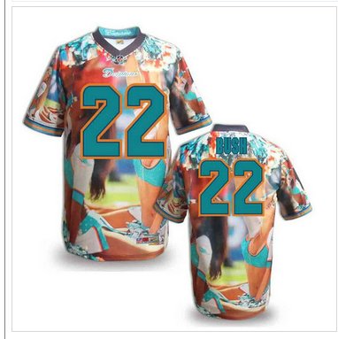 Miami Dolphins #22 BUSH Men's Stitched NFL Elite Fanatical Version Jersey (6)