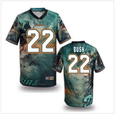 Miami Dolphins #22 BUSH Men's Stitched NFL Elite Fanatical Version Jersey (4)