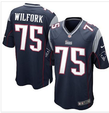 New New England Patriots #75 Vince Wilfork Navy Blue Team Color NFL Game Jersey