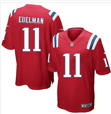 New New England Patriots #11 Julian Edelman Red Alternate NFL Game Jersey