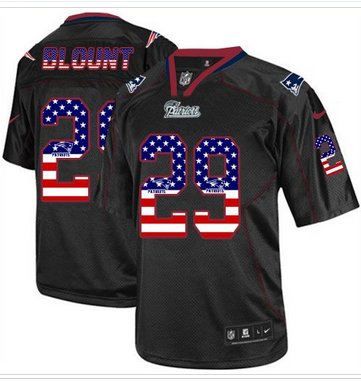 Nike New England Patriots #29 LeGarrette Blount Black NFL Elite USA Flag Fashion Jersey