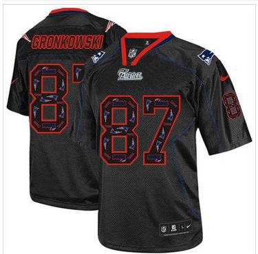 Nike New England Patriots #87 Rob Gronkowski New Lights Out Black NFL Elite Jersey
