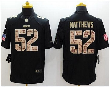 NEW Green Bay Packers #52 Clay Matthews Black NFL Limited Salute to service jersey