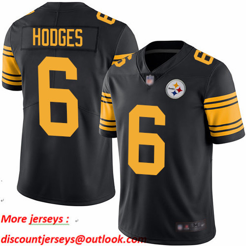 Steelers #6 Devlin Hodges Black Men's Stitched Football Limited Rush Jersey