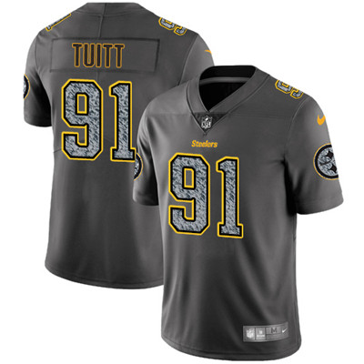 Nike Steelers #91 Stephon Tuitt Gray Static Men's NFL Vapor Untouchable Game Jersey