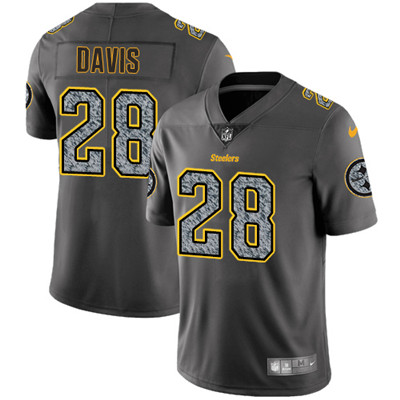 Nike Steelers #28 Sean Davis Gray Static Men's NFL Vapor Untouchable Game Jersey