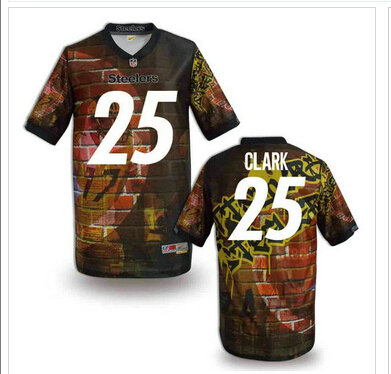 Pittsburgh Steelers #25 CLARK Men's Stitched NFL Elite Fanatical Version Jersey (4)