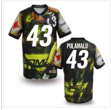 Pittsburgh Steelers #43 POLAMALU Men's Stitched NFL Elite Fanatical Version Jersey (6)