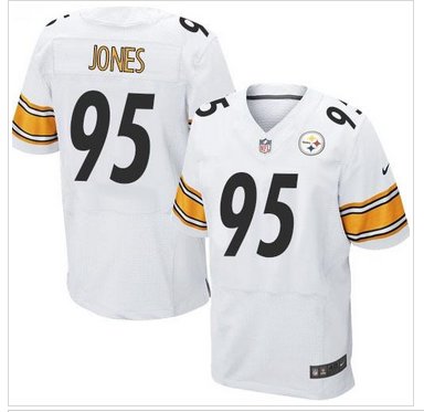 New Pittsburgh Steelers #95 Jarvis Jones White NFL Elite Jersey