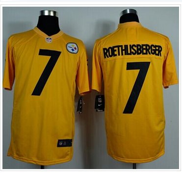 Pittsburgh Steelers #7 Ben Roethlisberger Gold NFL Game Jersey