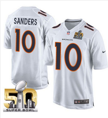 Nike Broncos #10 Emmanuel Sanders White Super Bowl 50 Youth Stitched NFL Game Event Jersey