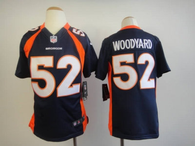 Youth NEW Denver Broncos 52 Wesley Woodyard Blue Jerseys