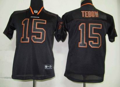 YOUTH Denver Broncos 15 Tebow Lights Out Blacks Jerseys