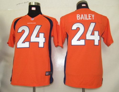 Youth Nike Denver Broncos 24 Champ Bailey Orange Jerseys