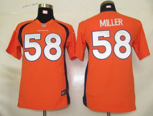 Youth Nike Denver Broncos 58 Von Miller Orange Jerseys