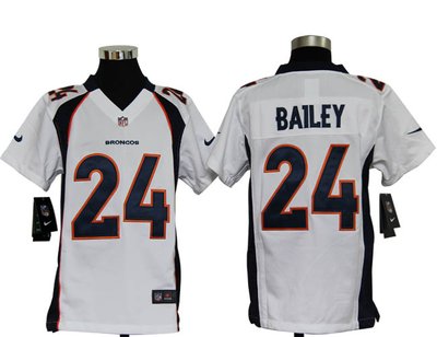 Youth Nike NFL Denver Broncos 24 Champ Bailey White Jerseys