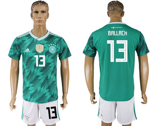 Germany #13 Ballack Away Soccer Country Jersey