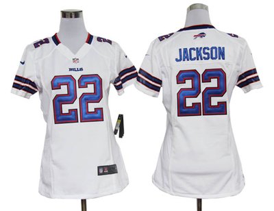 Women Nike NFL Buffalo Bills 22 Fred Jackson White Jerseys