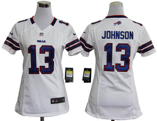 Women Nike Buffalo Bills 13 Steve Johnson White Jerseys