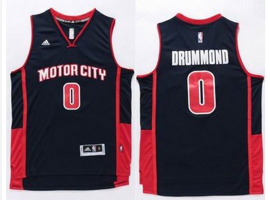 Pistons #0 Andre Drummond Navy Stitched NBA Jersey