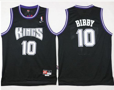 Sacramento Kings #10 Mike Bibby Black Throwback Stitched NBA Jersey