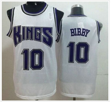 Sacramento Kings #10 Mike Bibby White Throwback NBA Jersey