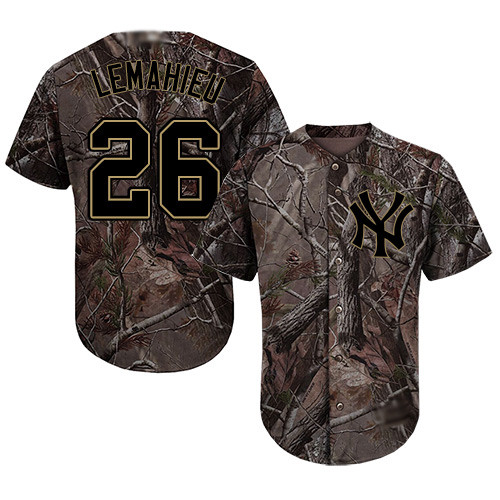 Yankees #26 DJ LeMahieu Camo Realtree Collection Cool Base Stitched Baseball Jersey