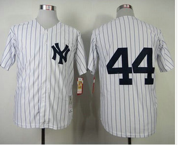 New York Yankees #44 Reggie Jackson White Mitchell And Ness 1977 Throwback Baseball Jersey