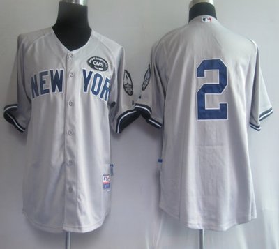 MLB Jerseys New York Yankees 2 Derek Jeter Grey