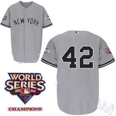 New York Yankees 42 Mariano Rivera Grey jerseys