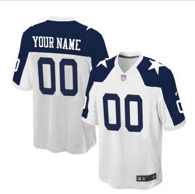 Youth Nike Dallas Cowboys Customized Limited White Throwback Alternate NFL Jersey