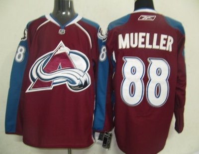 NHL Colorado Avalanche 88 Mueller Red Jerseys