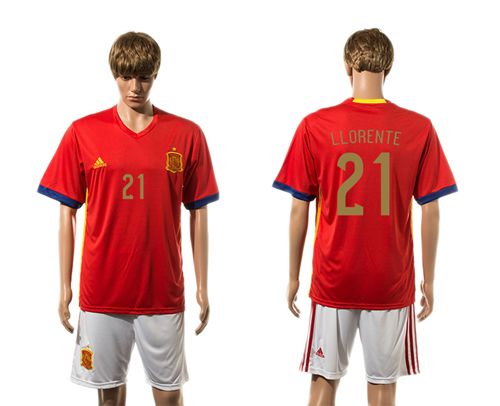 Spain #7 Morata Home Soccer Country Jersey
