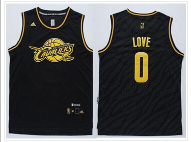 Cleveland Cavaliers #0 Kevin Love Black Precious Metals Fashion NBA Jersey