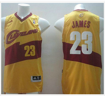 New Revolution 30 Cleveland Cavaliers #23 LeBron James Yellow Stitched NBA Jersey