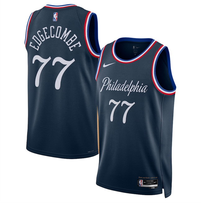 Men's Philadelphia 76ers #77 VJ Edgecombe Navy 2025 26 City Edition Stitched Jersey