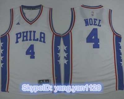 Revolution 30 76ers #4 Nerlens Noel White Stitched NBA Jersey