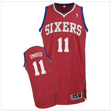 Revolution 30 Philadelphia 76ers #11 Joel Embiid Red Stitched NBA Jersey
